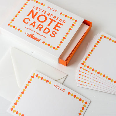 Hello Diamonds Letterpress Notecards