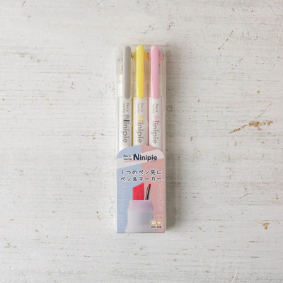 Set of 3 NINIPIE Highlighter & Fine-liner Pens