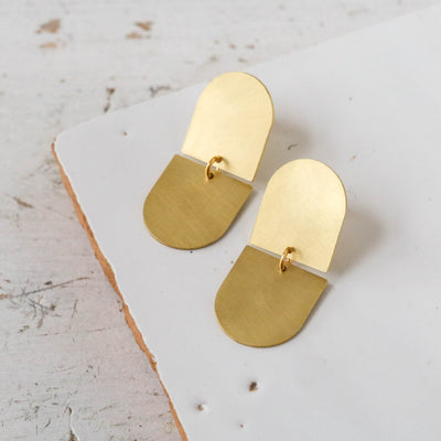 Brass Arc Earrings