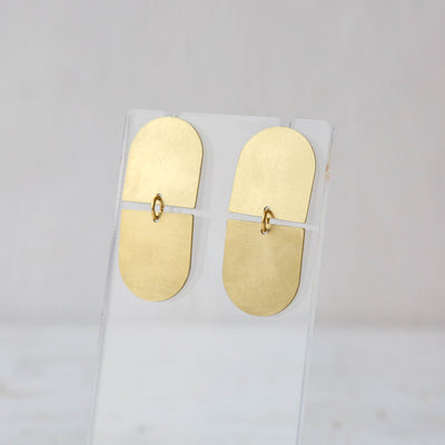 Brass Arc Earrings