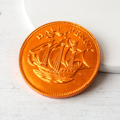 Giant Copper Half Penny Chocolate Coin