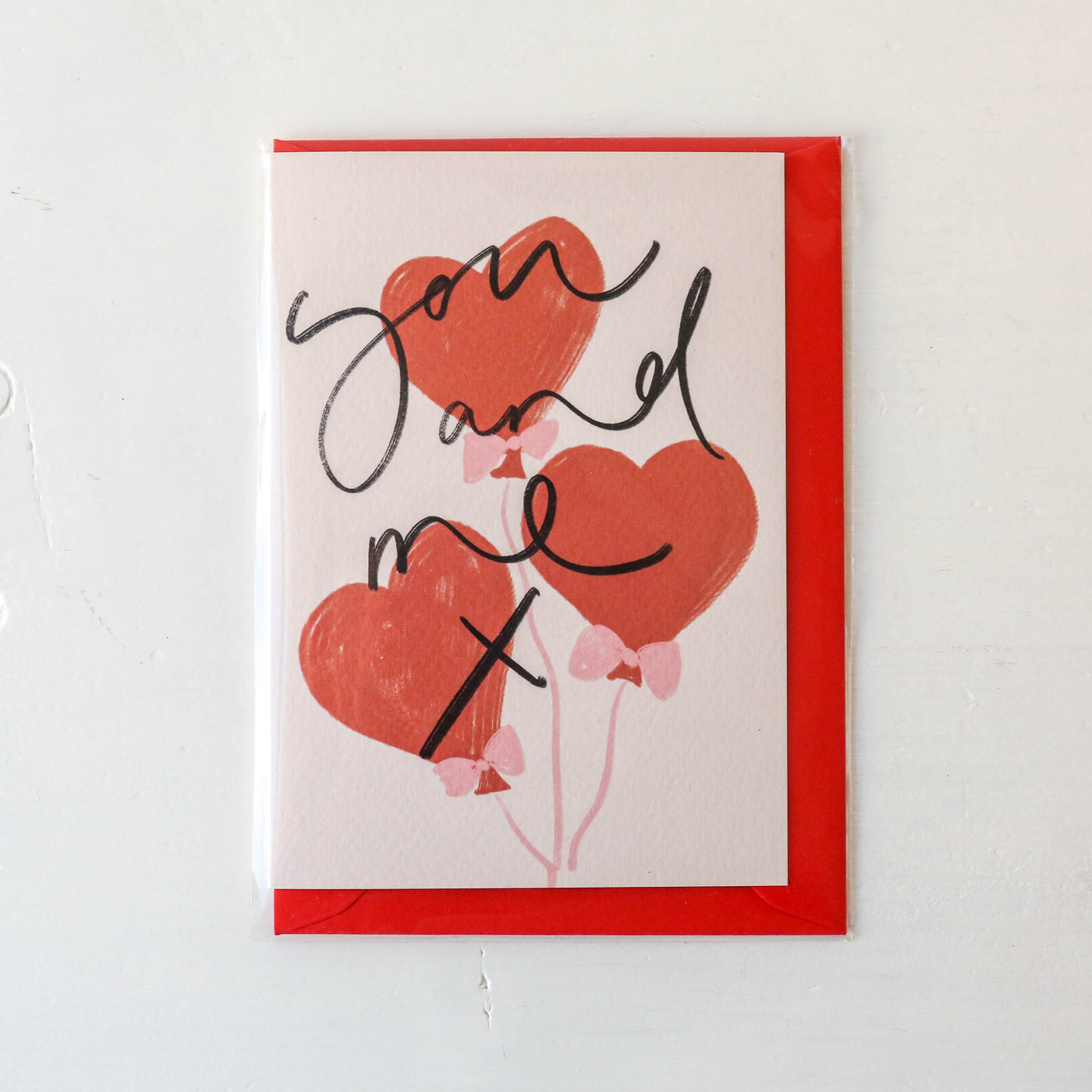 'You and Me X' Balloons Love Card