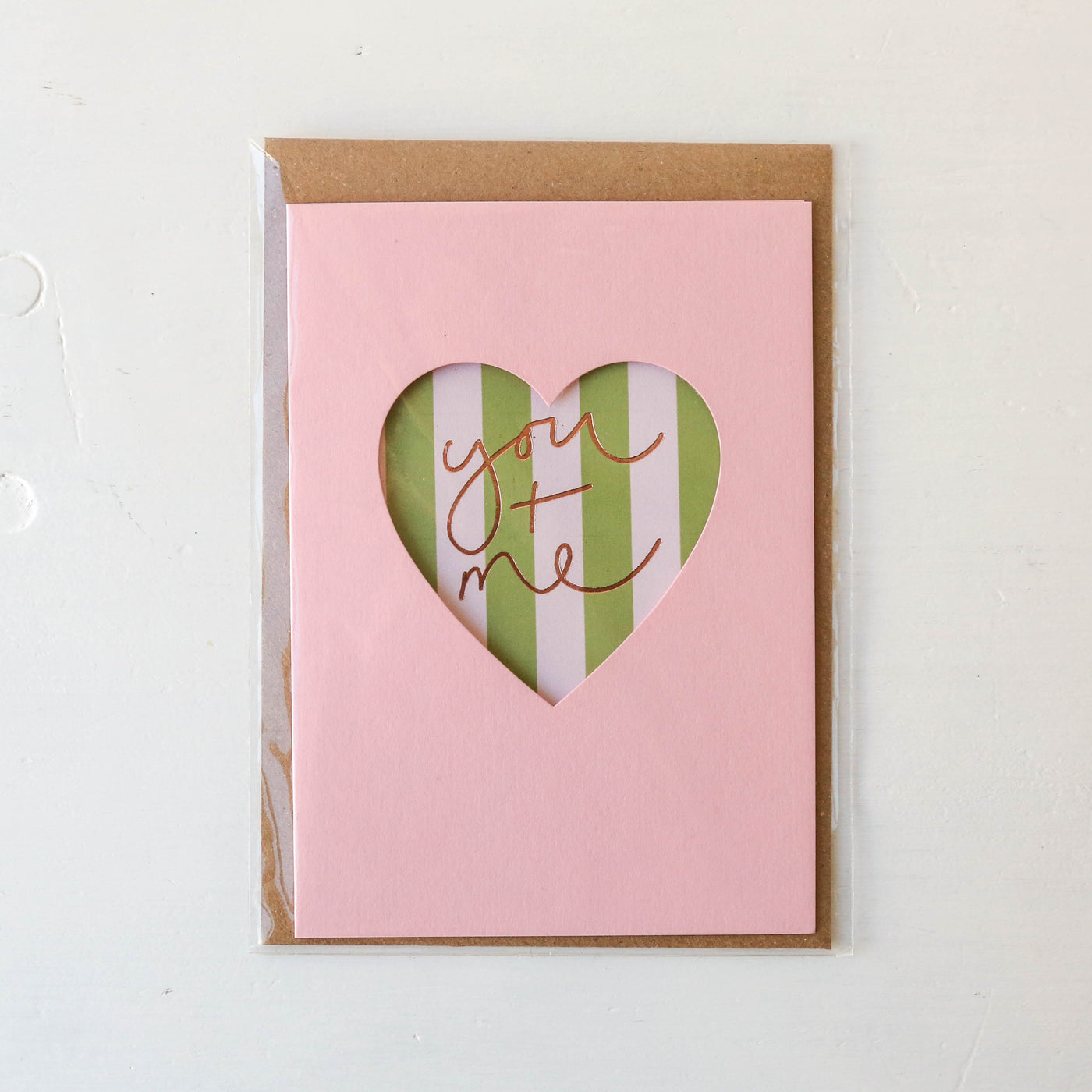 'You and Me' Pink Heart Card