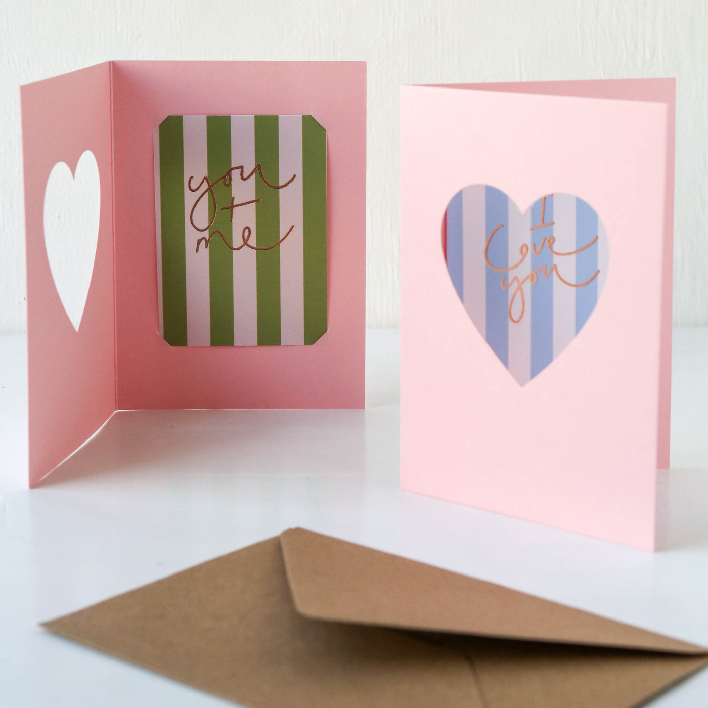 'You and Me' Pink Heart Card