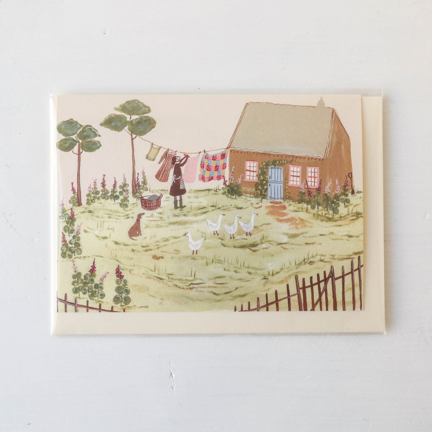 Geese In The Garden Card