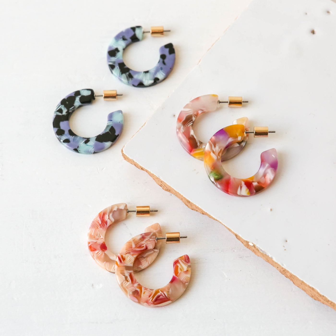 Sylvia Resin Hoop Earrings