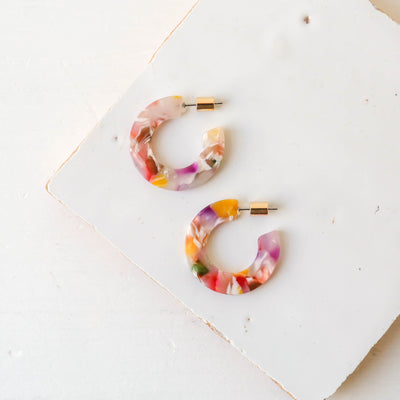 Sylvia Resin Hoop Earrings