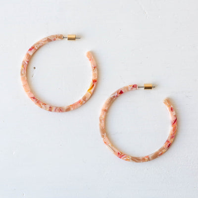 Sylvia Skinny Statement Resin Hoop Earrings