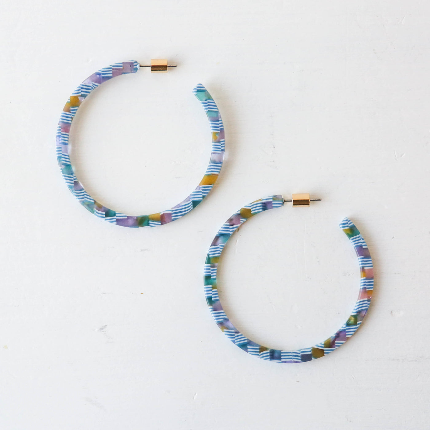 Marie Skinny Statement Resin Hoop Earrings