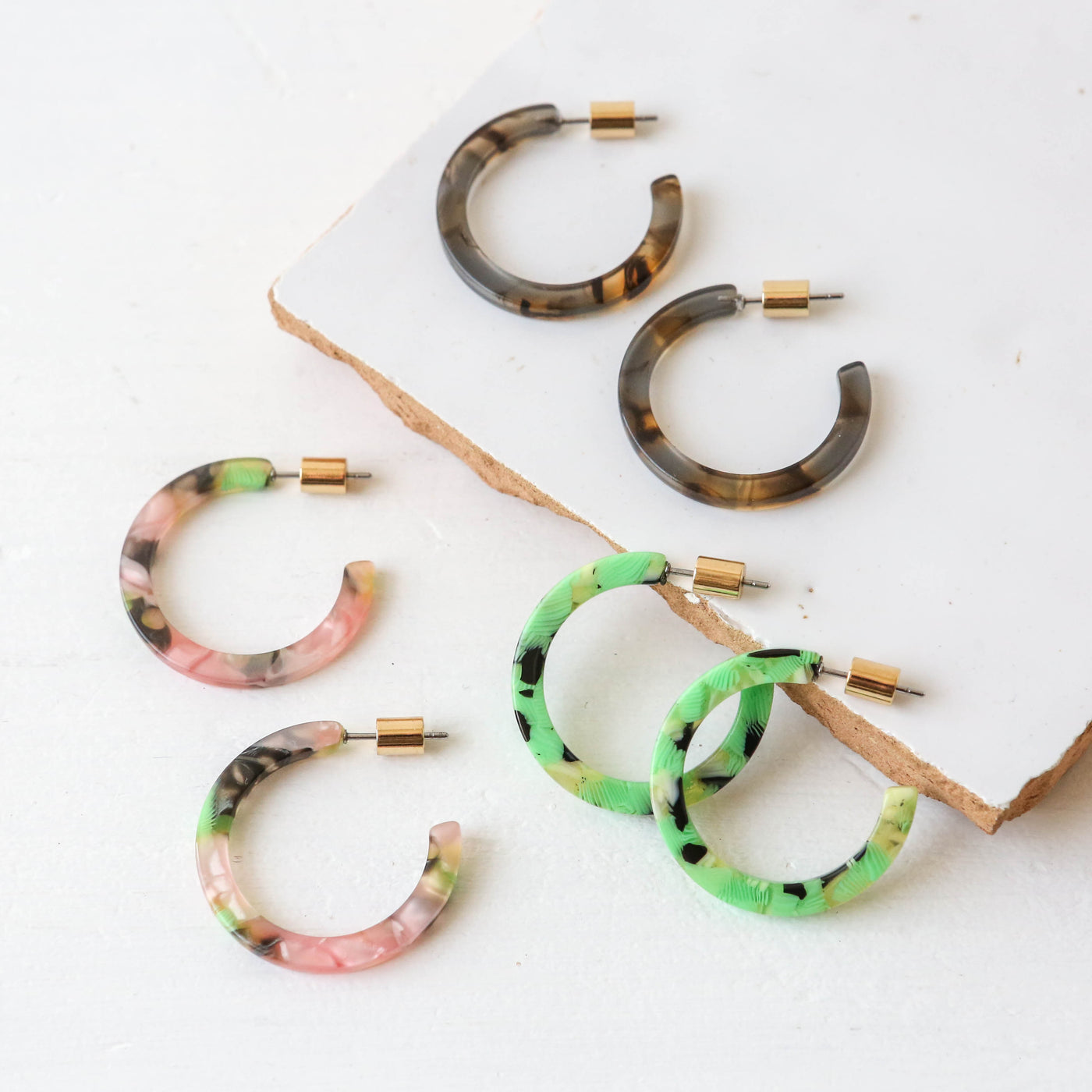 Ilona Skinny Resin Hoop Earrings