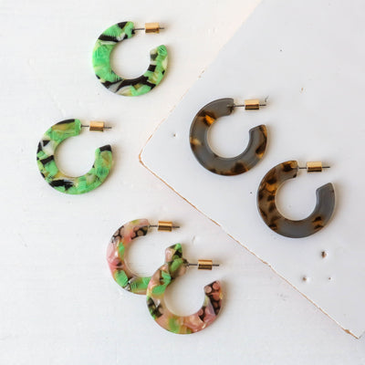 Ilona Resin Hoop Earrings