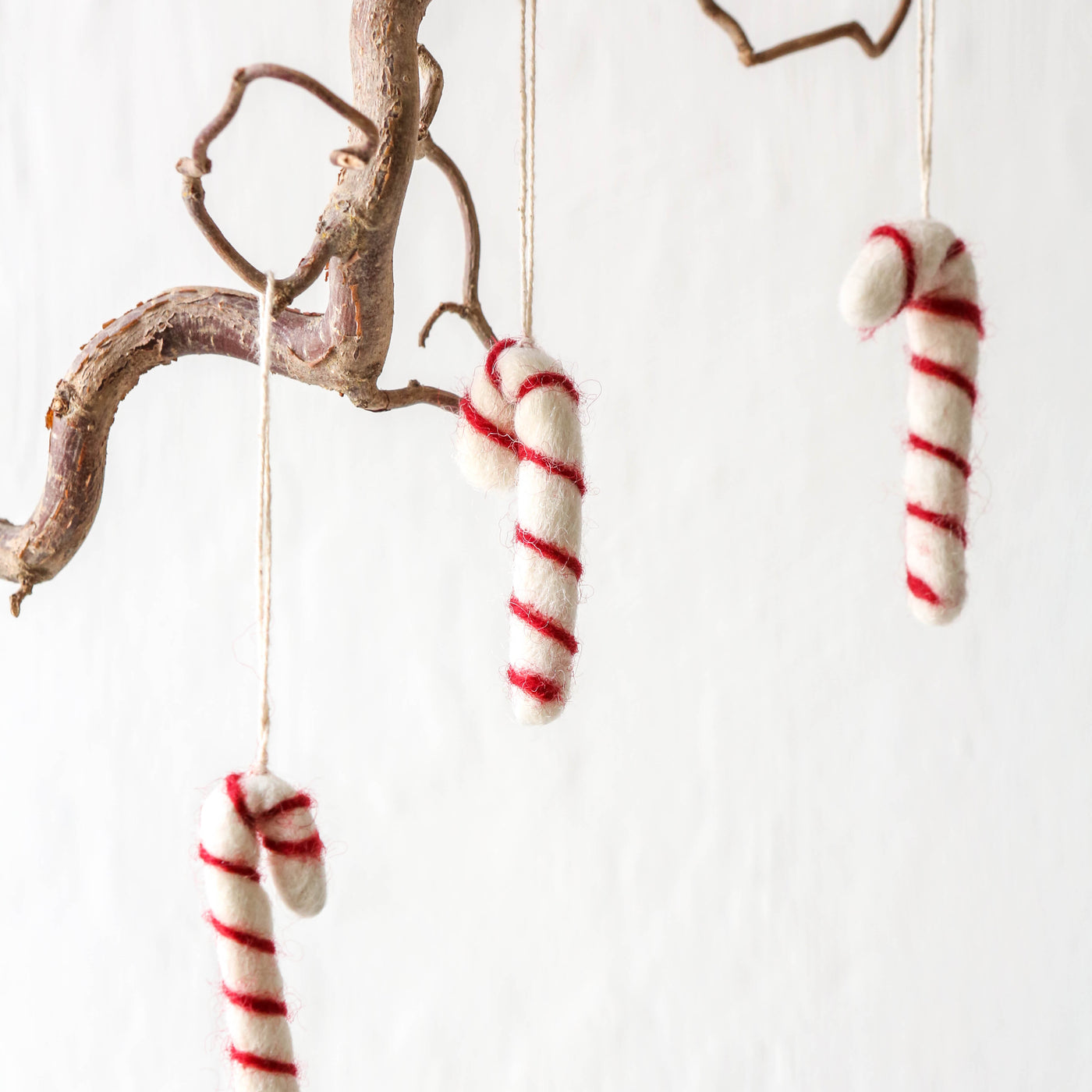 Felt Candy Cane Hanging Decoration