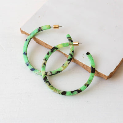 Ilona Skinny Statement Resin Hoop Earrings