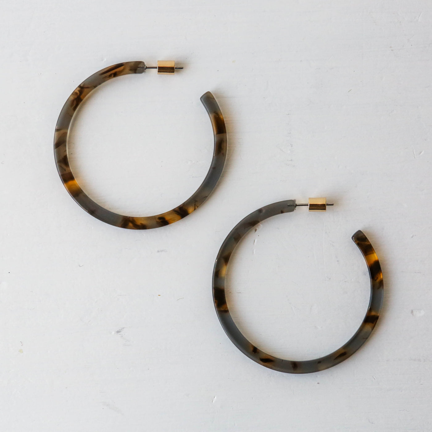 Ilona Skinny Statement Resin Hoop Earrings