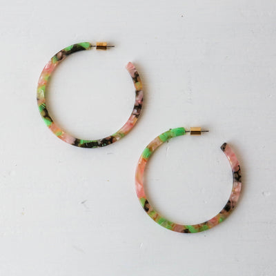 Ilona Skinny Statement Resin Hoop Earrings