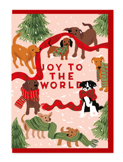 Dogs & Scarves Christmas Card Pack of 5