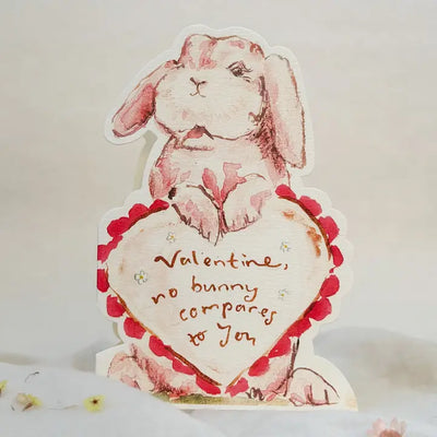 Valentine Bunny Die Cut Card