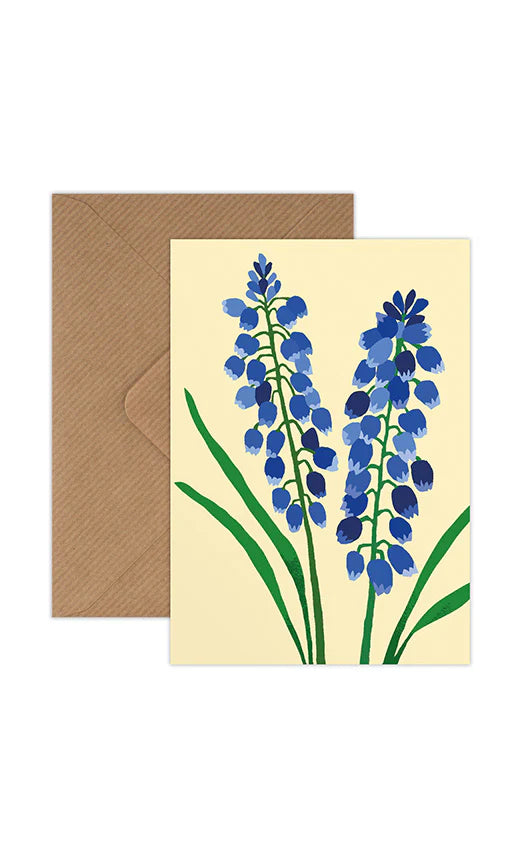 Grape Hyacinth Mini Greetings Card by Brie Harrison