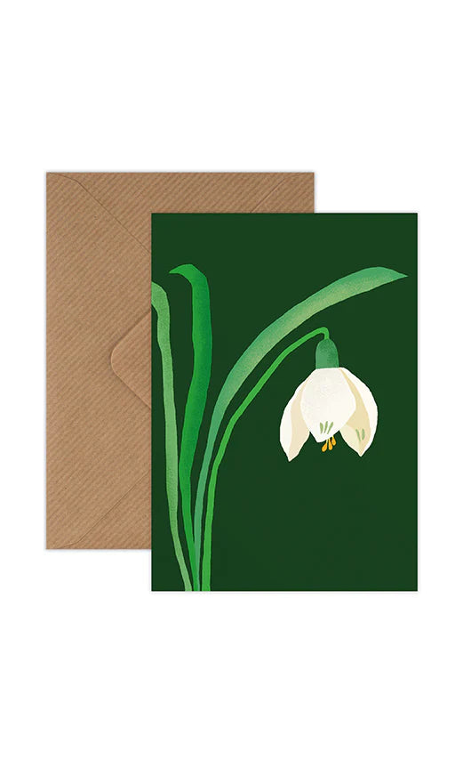 Snowdrop Mini Greetings Card by Brie Harrison