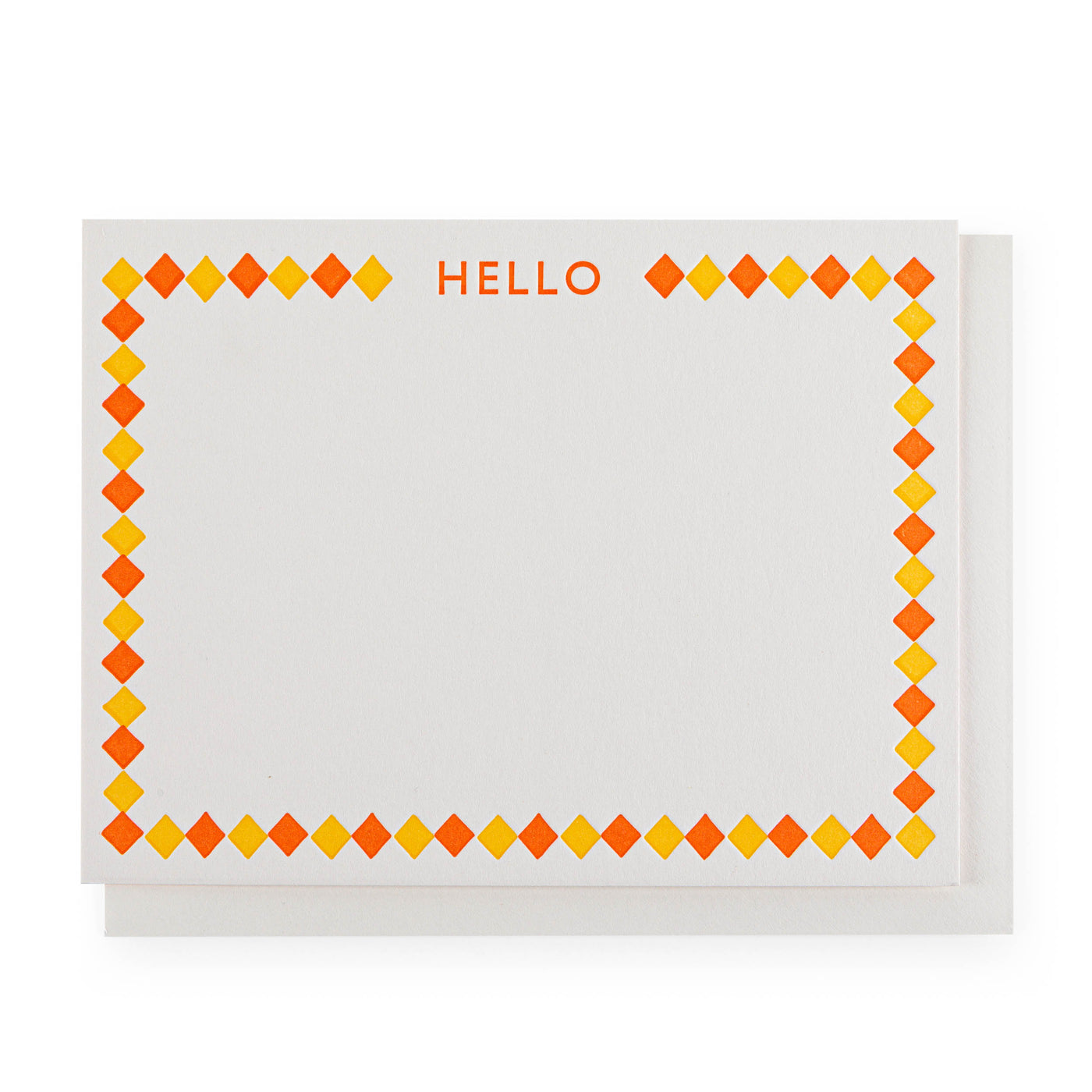 Hello Diamonds Letterpress Notecards