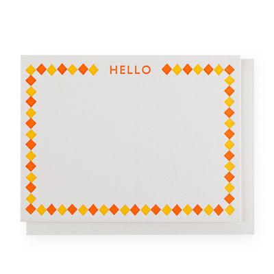 Hello Diamonds Letterpress Notecards