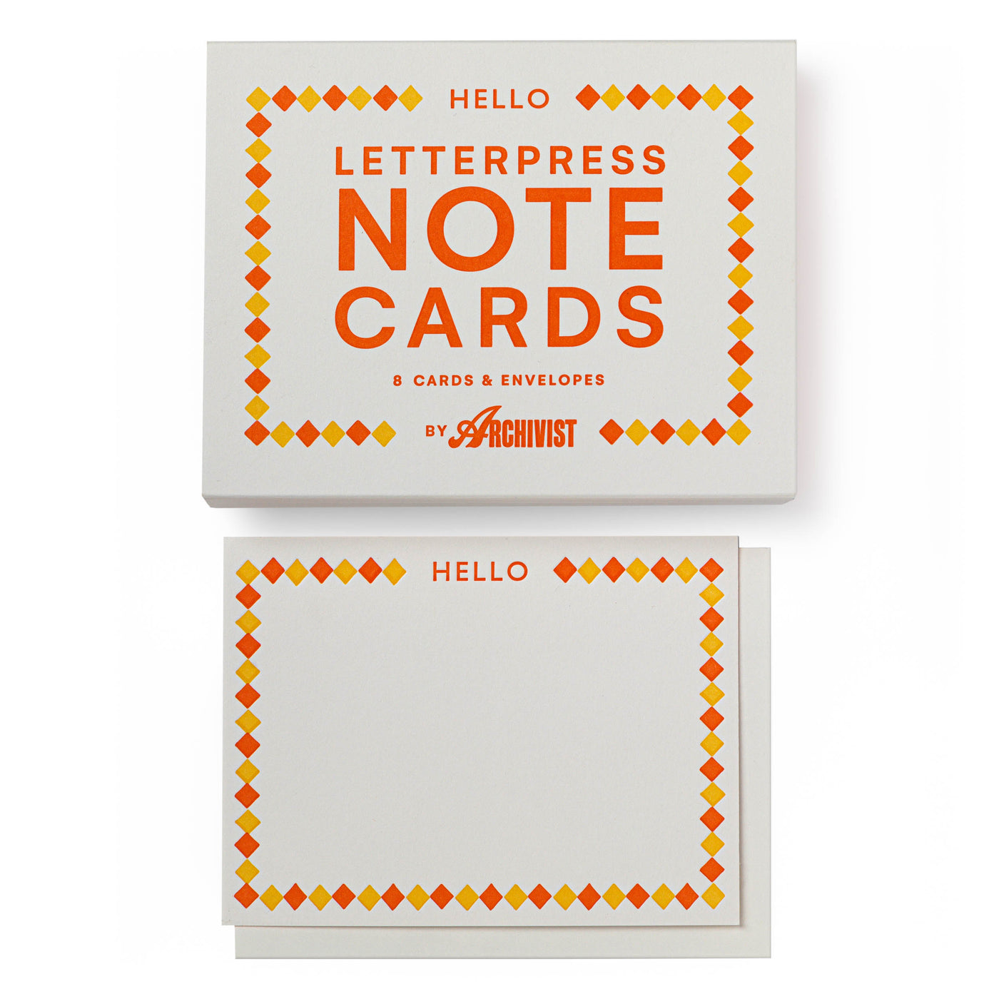 Hello Diamonds Letterpress Notecards