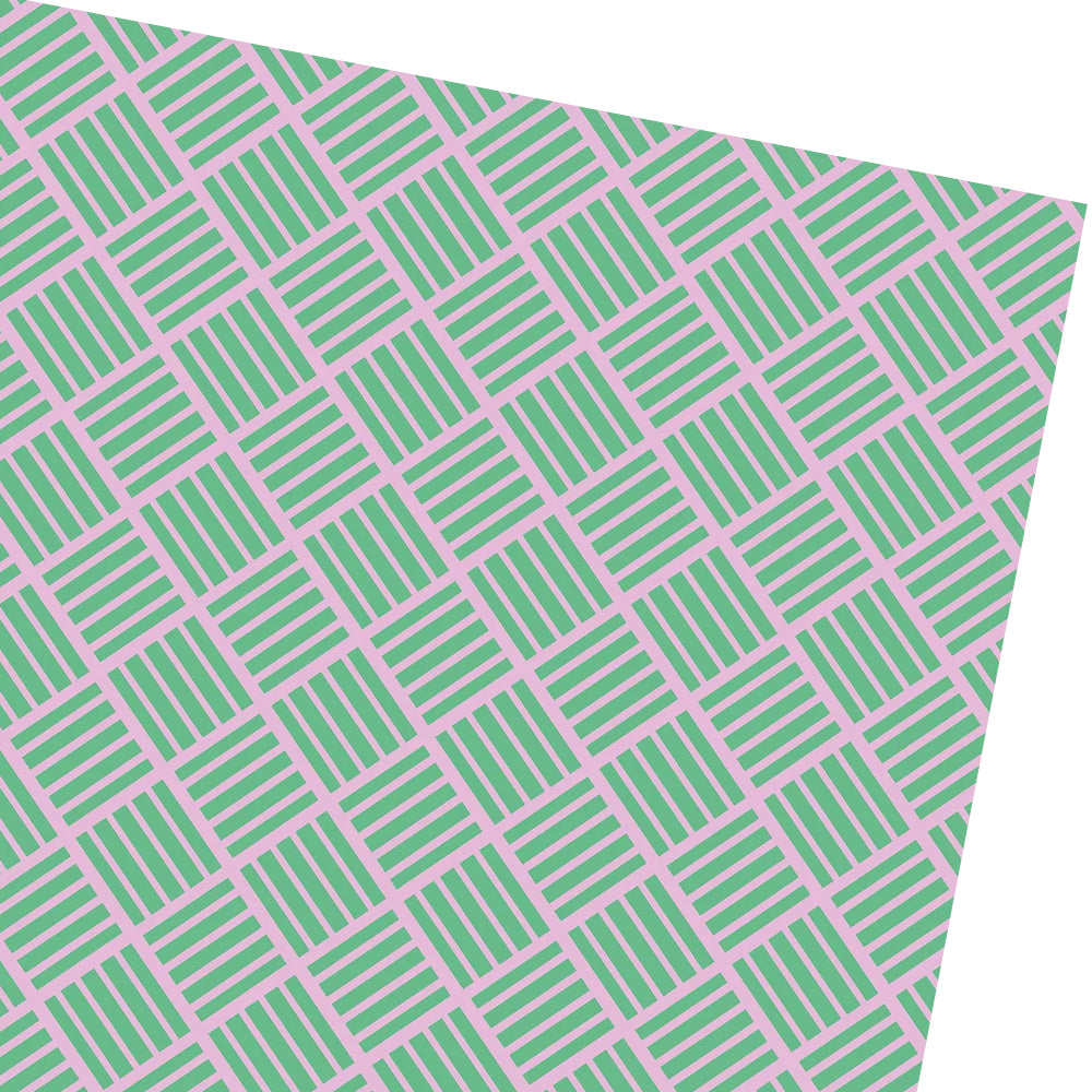 Green Pink Basket Graphic Wrapping Paper