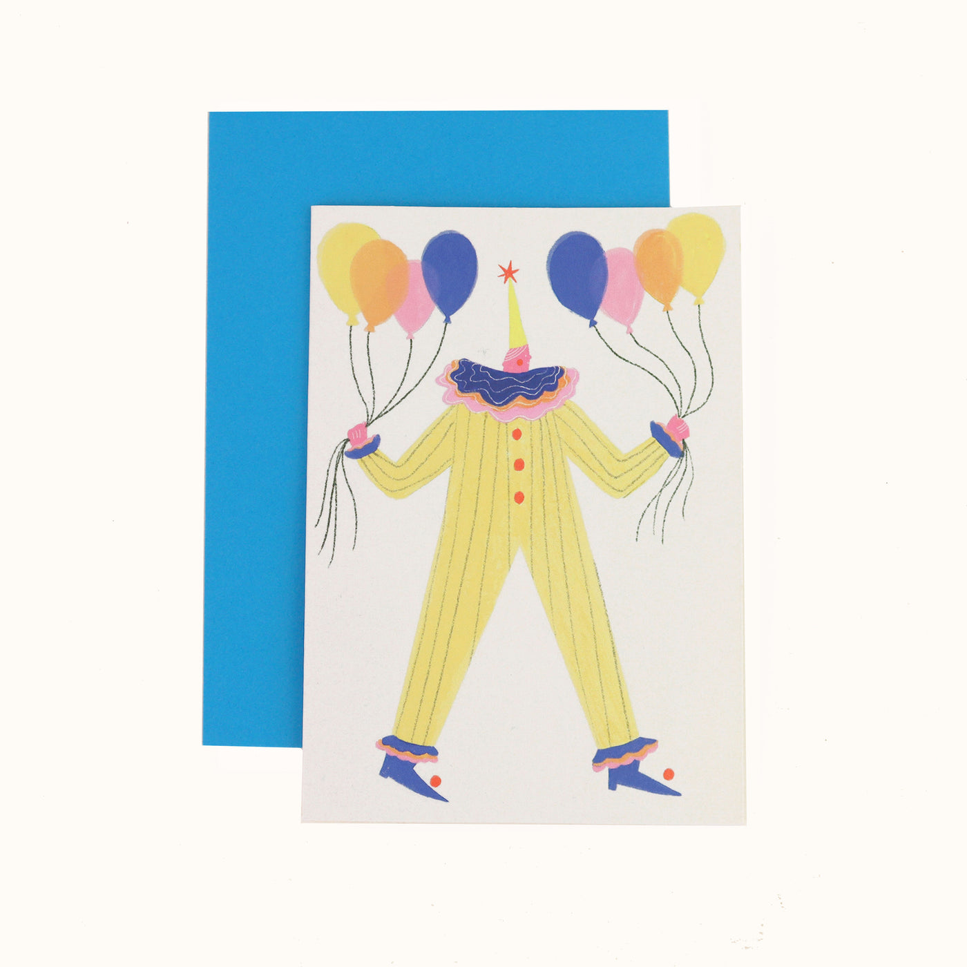 Circus Clown Balloons Birthday Card