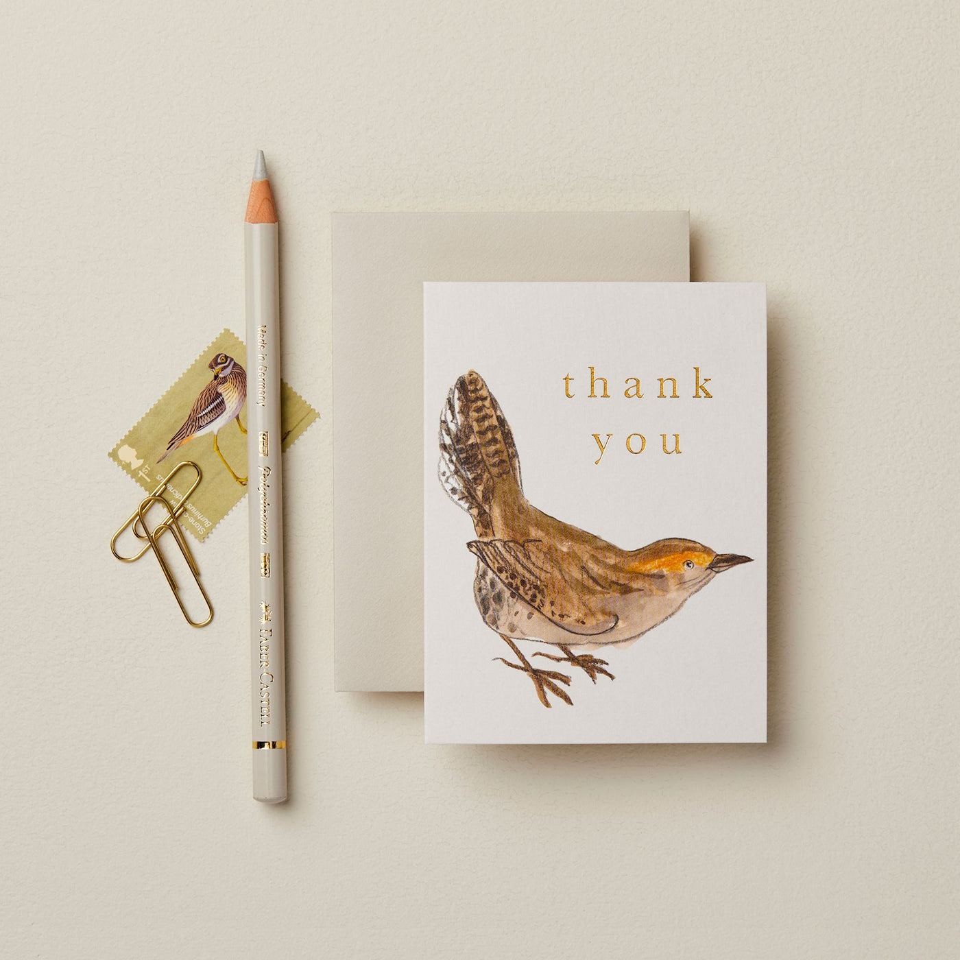 Wren 'Thank You' Mini Card