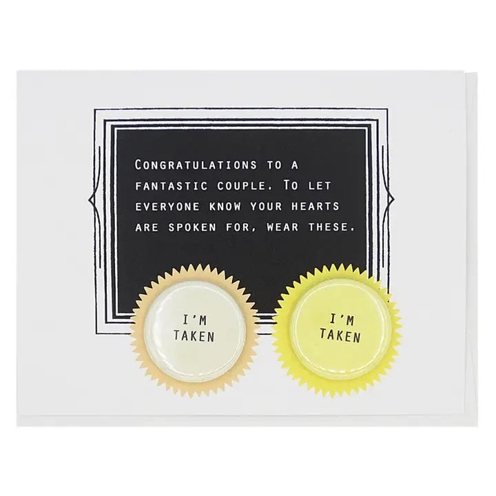 'I'm Taken' Wedding Badge Card