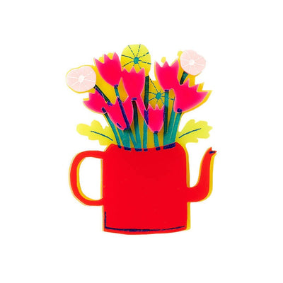 Flower Teapot Brooch