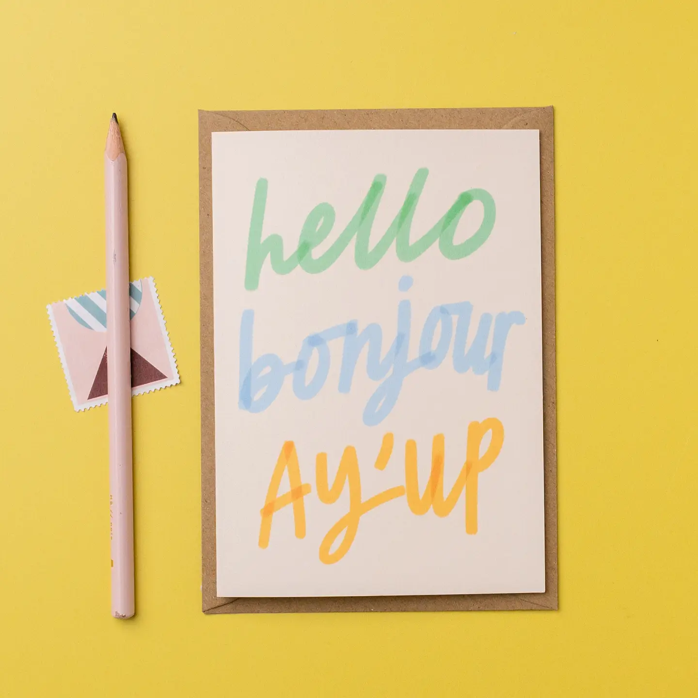 Hello, Bonjour, Ay'up Card