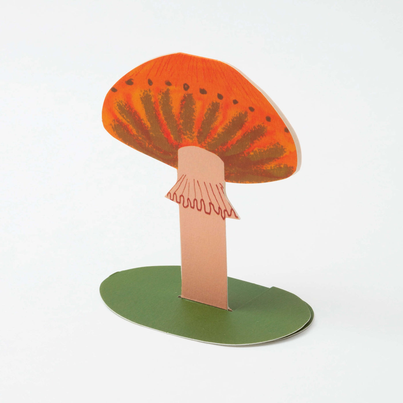 Orange Frilly Mushroom Stand-up Card