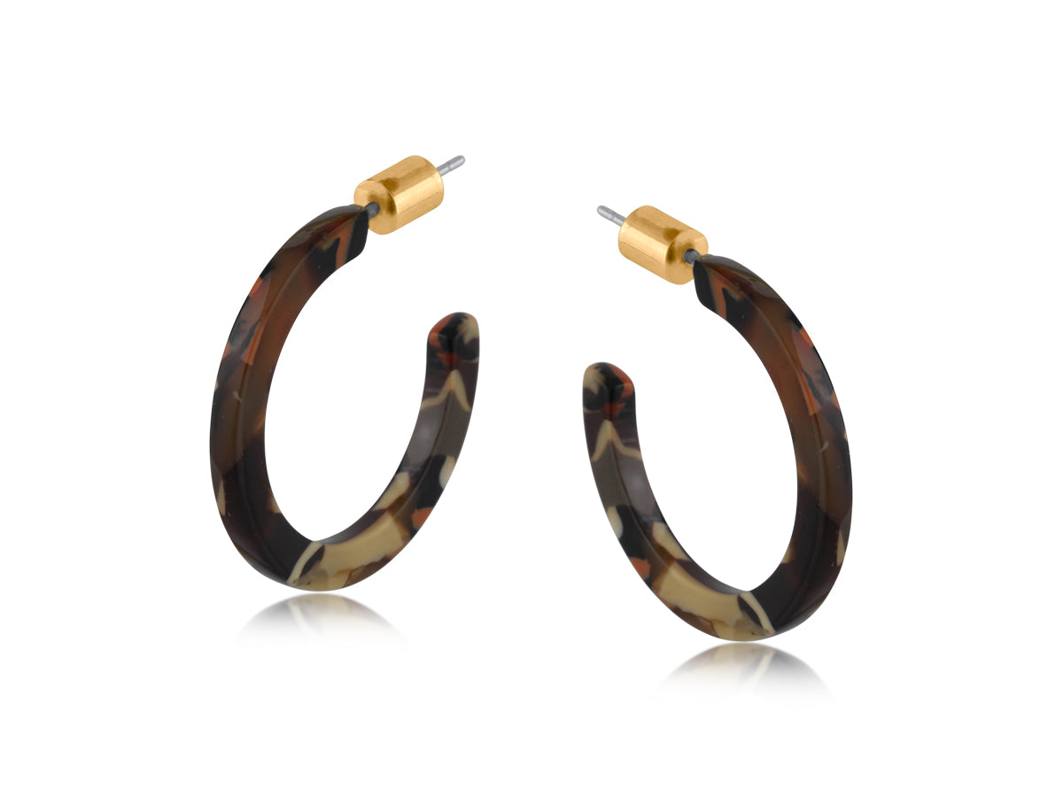 Hortense Thin Resin Hoop Earrings