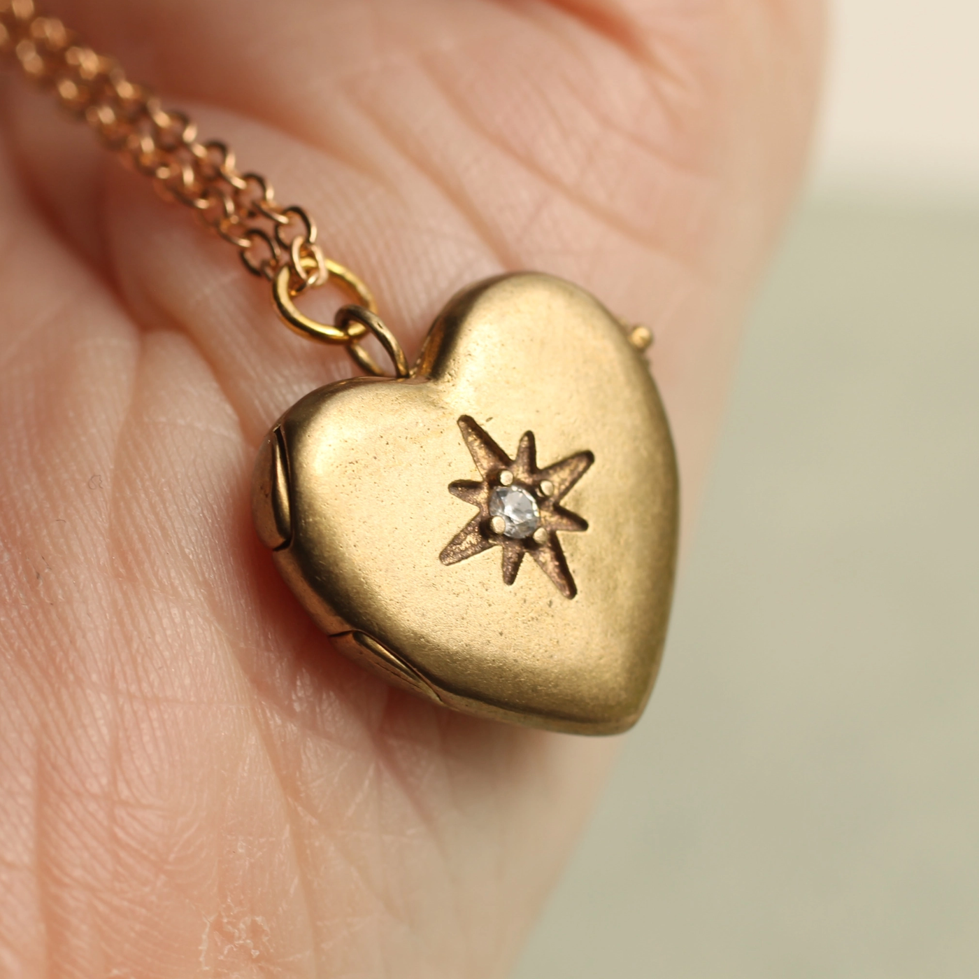 Vintage Heart Locket With Star