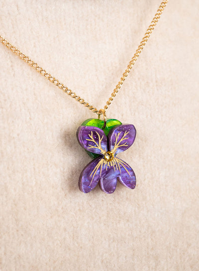 Sweet Violet Flower Pendant