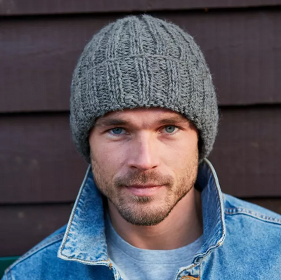 Roll Back Beanie - Shetland Grey