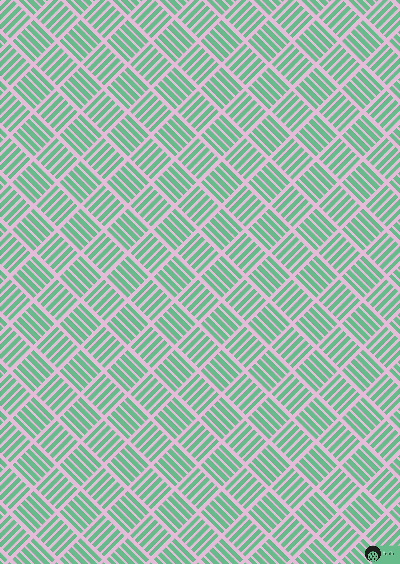 Green Pink Basket Graphic Wrapping Paper