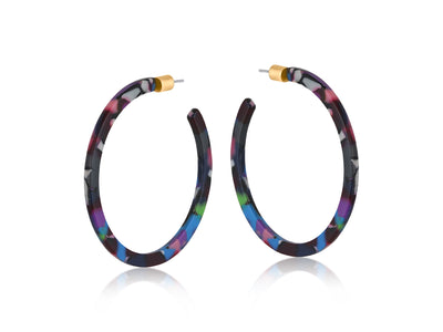 Celine Thin Resin Statement Hoop Earrings