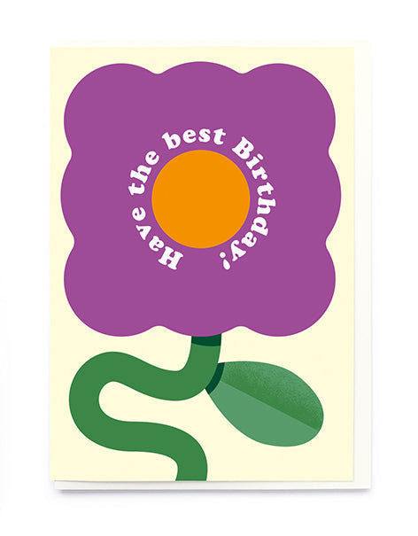 Purple Flower Birthday Card