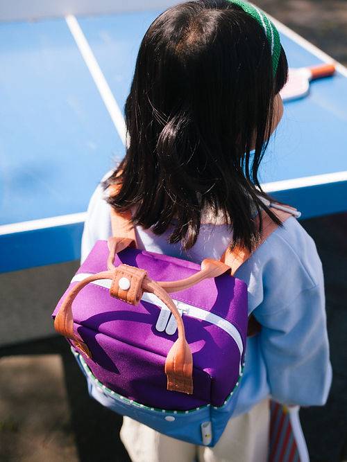 Small Colour Block Backpack - Purple + Blue