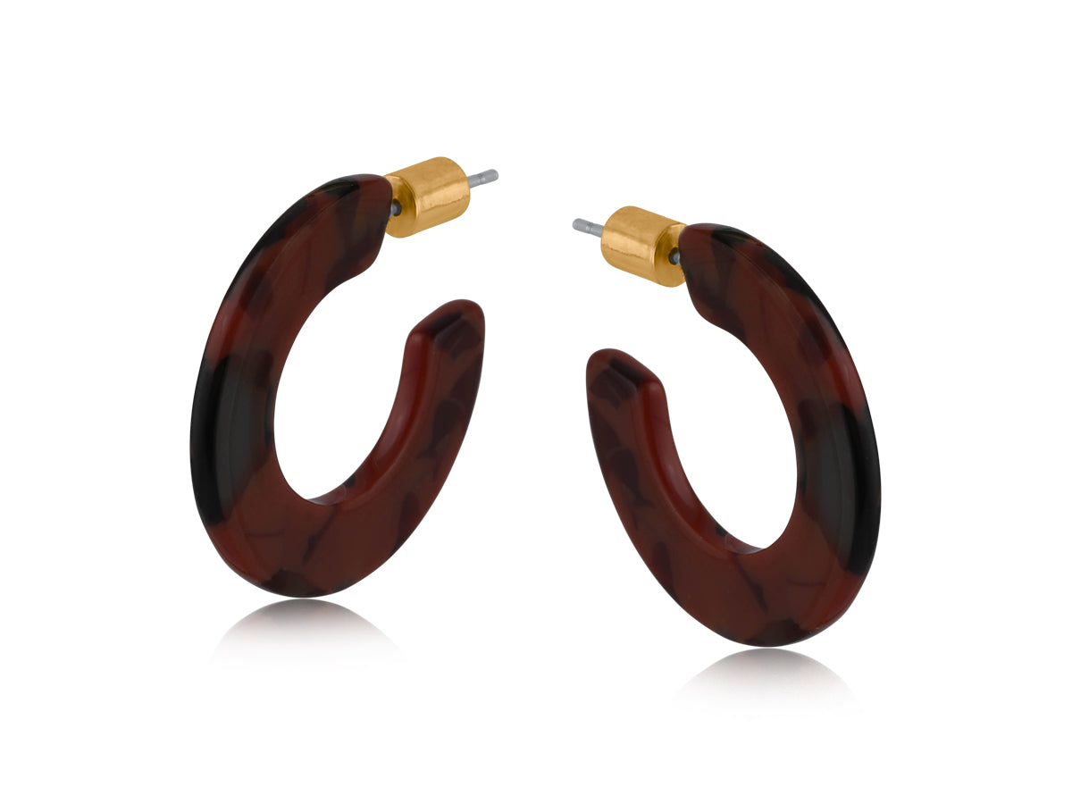 Oleandre Flat Resin Hoop Earrings