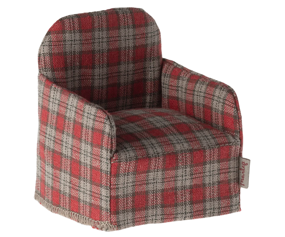 Maileg Chair for Mouse - Red Plaid