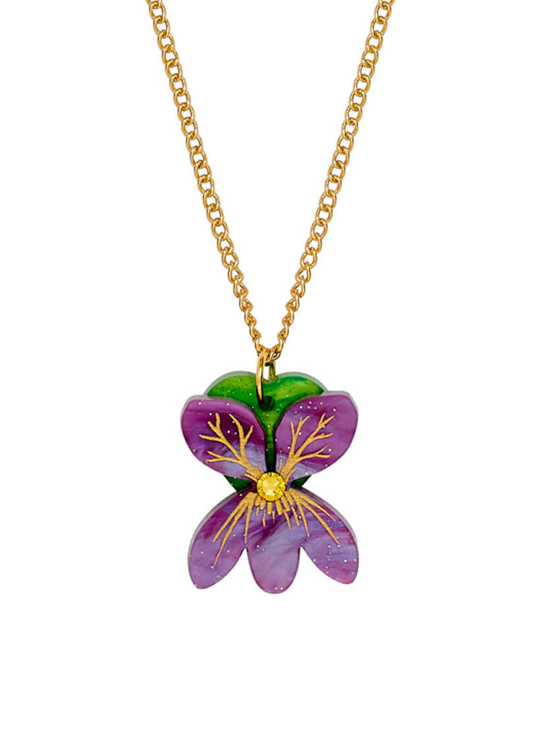 Sweet Violet Flower Pendant