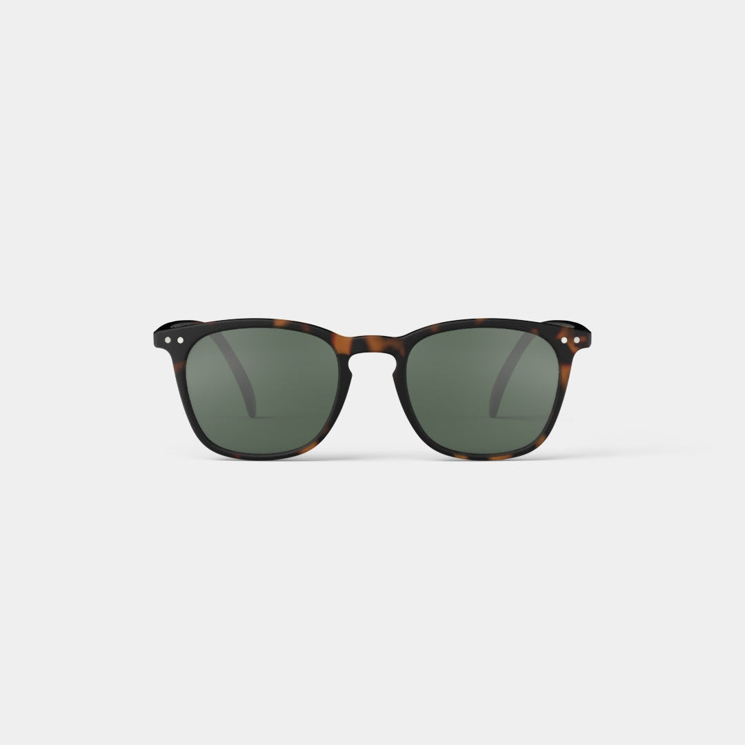 Sunglasses - Design 'E' in Tortoise by Izipizi (Green Lenses)