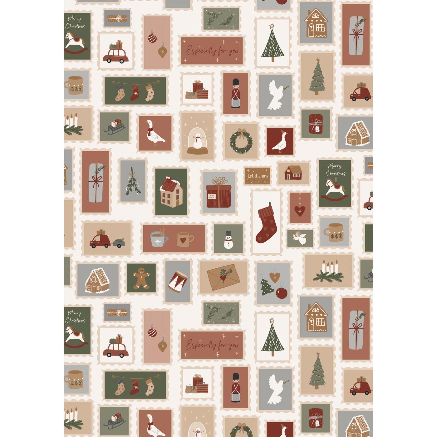 5m Christmas Stamp Design Wrapping Paper