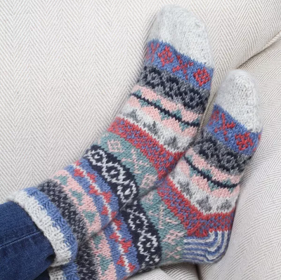 Sofa Socks - Fairisle Oatmeal