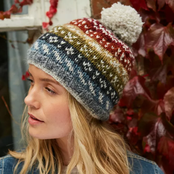 Bobble Beanie - Helmsdale Knit