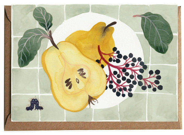 Quince and Elderberries Greetings Card