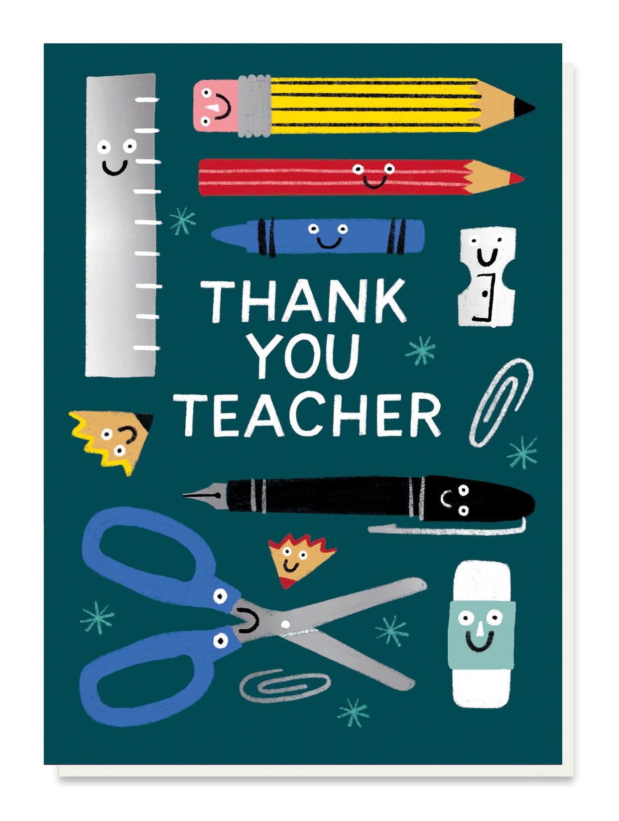 Shiny Stationery Teacher Card